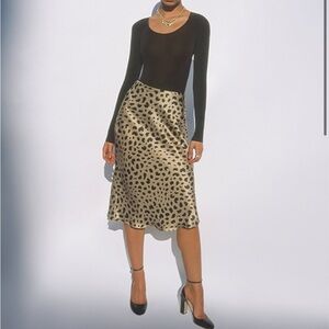 Realisation Par the Naomi wild things leopard silk slip skirt Small